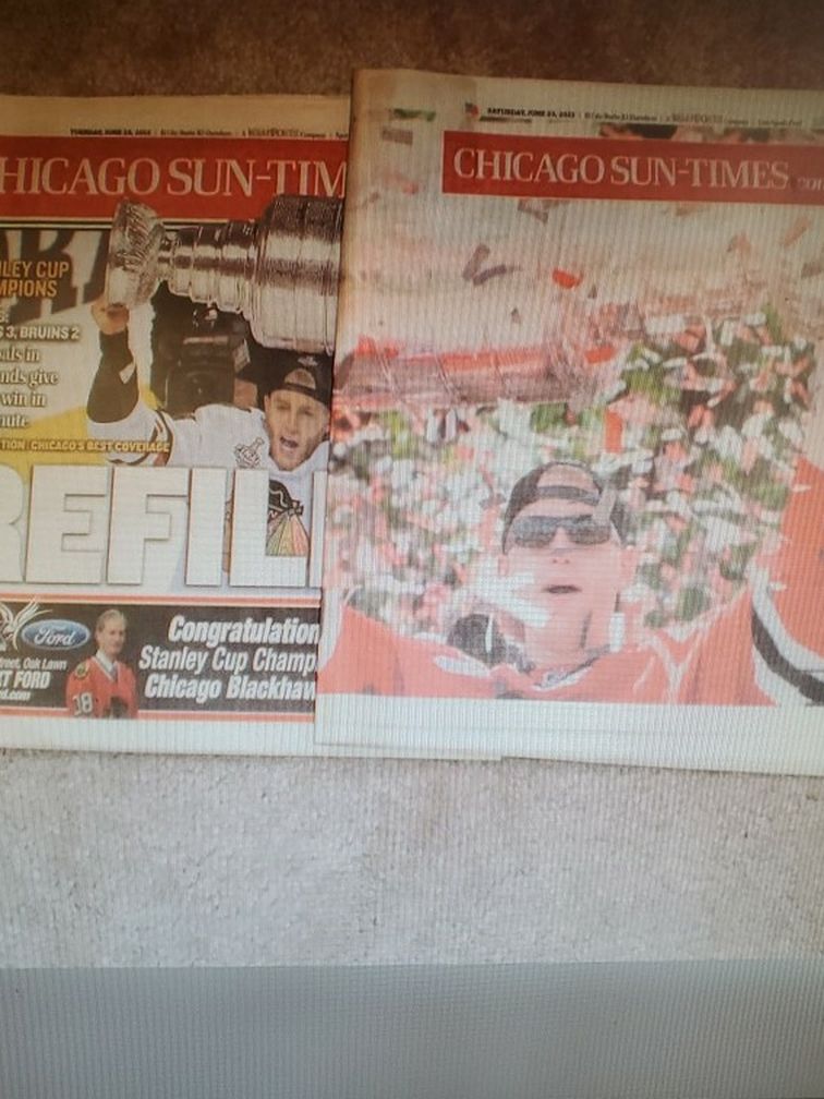 Chicago Blackhawks Stanley Cup Champions Newspaper