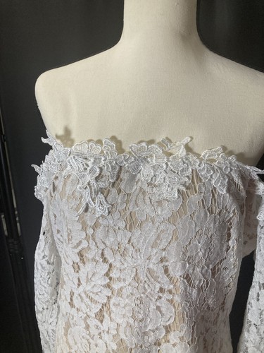 White Lulus Romance Dreamer Off-Shoulder Lace Dress - Large - photo 3