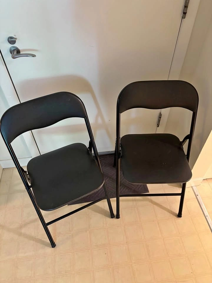 Black Folding Chairs - Set of 2