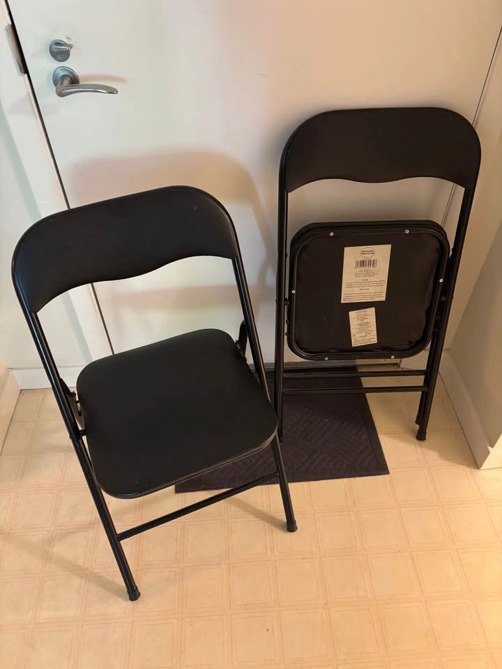Black Folding Chairs - Set of 2 - photo 2