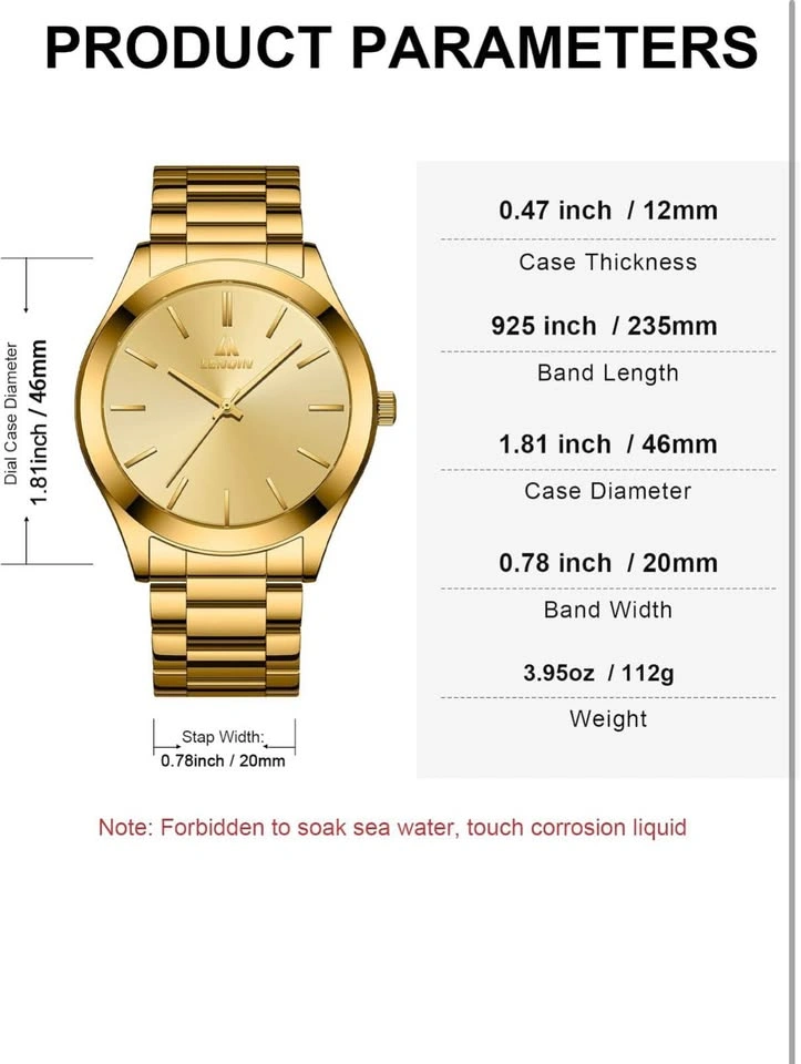 New Stainless Steel Watch Gold dial - photo 3