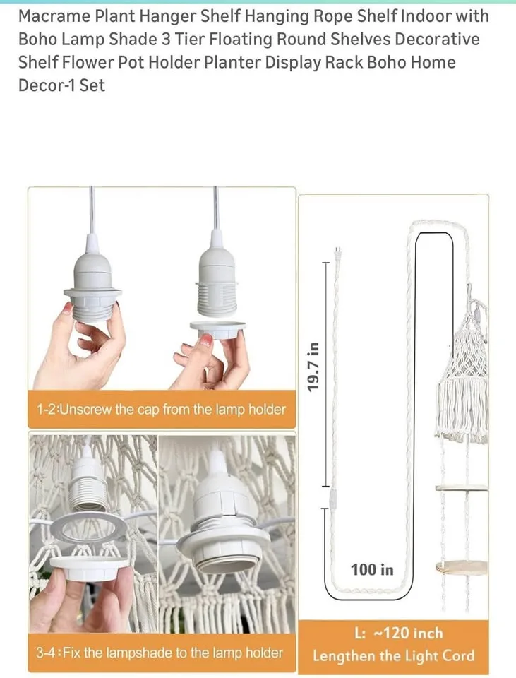 Plant Hanger shelf with bulb holder image indicator(2)