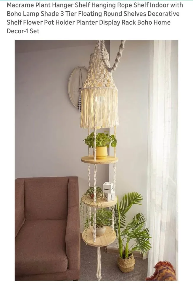 Plant Hanger shelf with bulb holder image indicator(4)