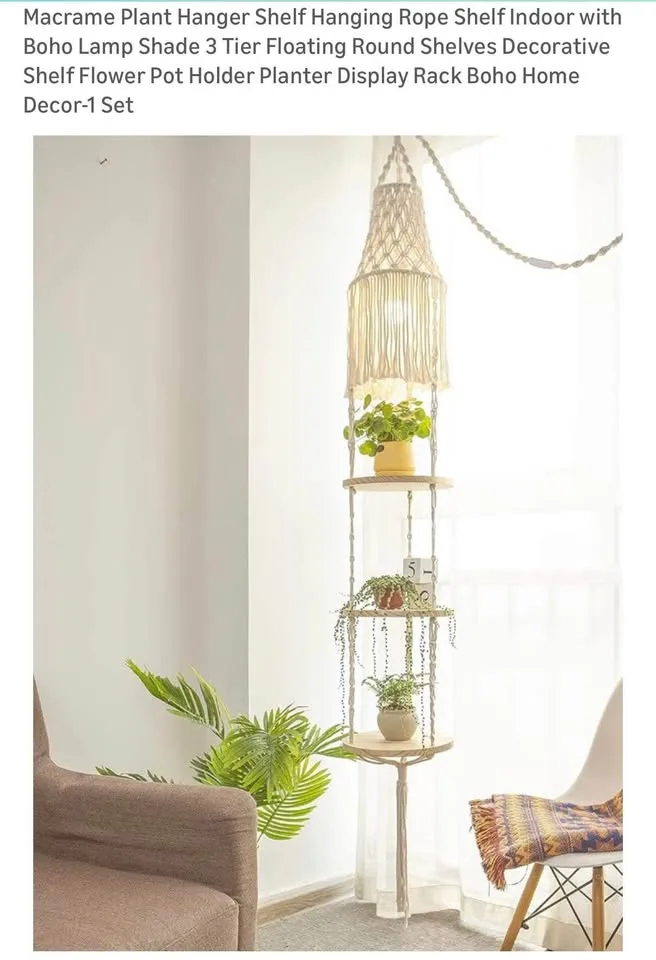 Plant Hanger shelf with bulb holder image indicator(5)