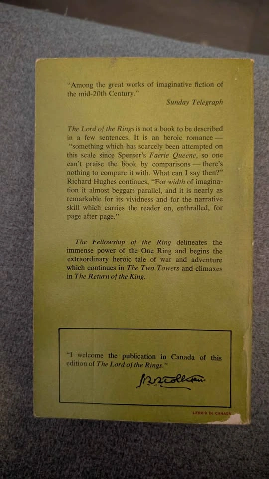 J.R.R. Tolkien The Lord of the Rings Authorized Canadian Edition - photo 3