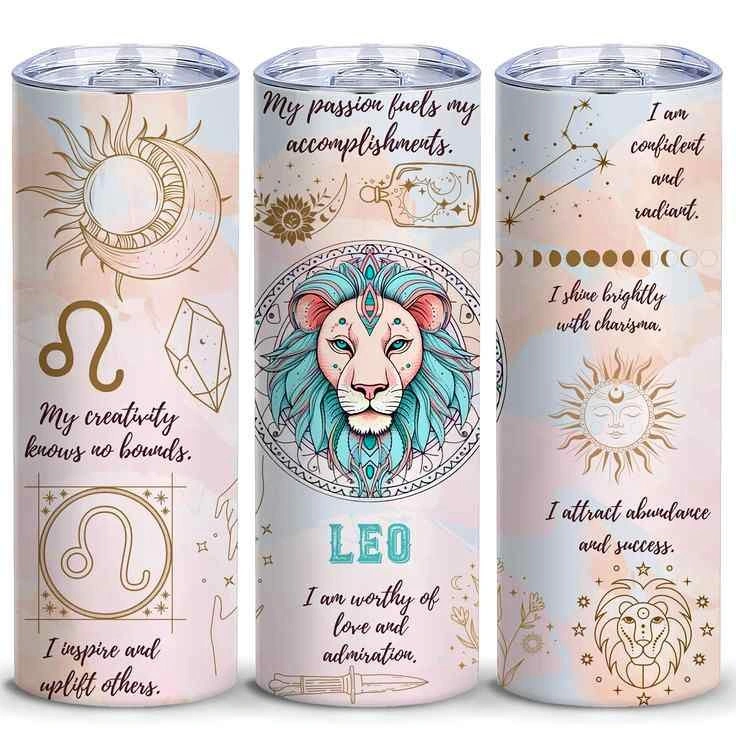 Custom zodiac-themed Birth month tumbler design