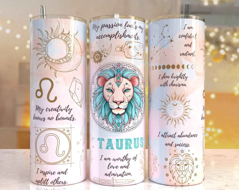 Custom zodiac-themed Birth month tumbler design - photo 4