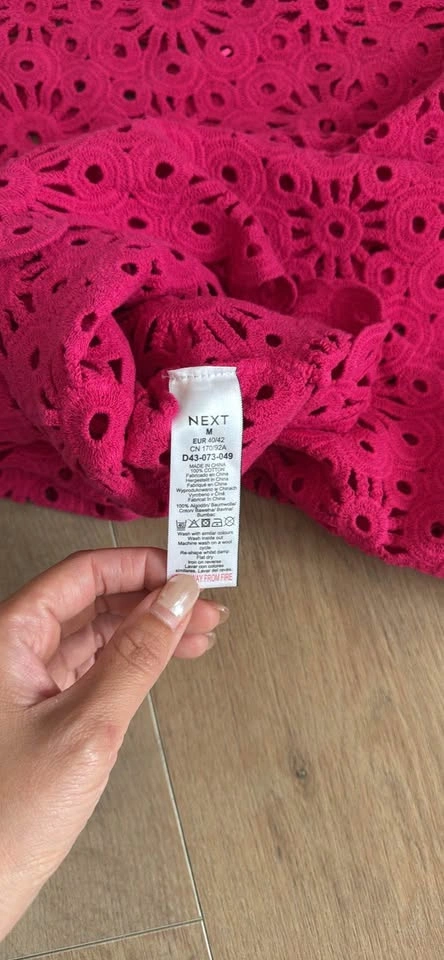 NEXT Brand New Hot Pink Crochet Eyelet Halter Tank Top - photo 5