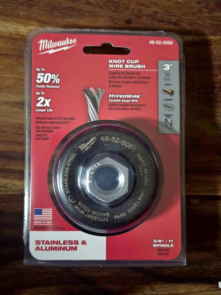 Milwaukee Knot Cup Wire Brush 3 inch for Stainless Aluminum