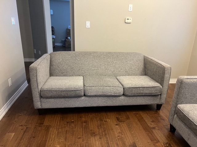 Grey Fabric Sofa and Loveseat Set