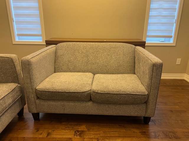 Grey Fabric Sofa and Loveseat Set - photo 2