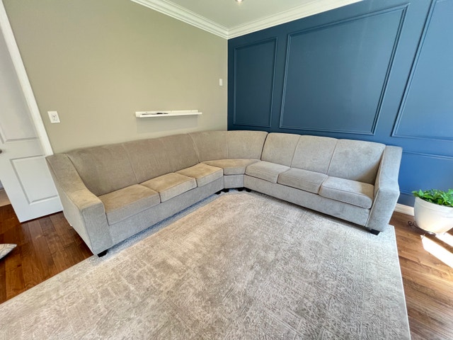Grey Fabric Curved Sectional Sofa - photo 2