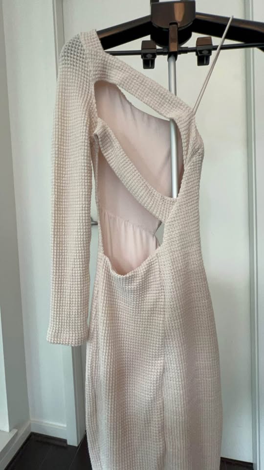 Chic Off Shoulder Cream Long Sleeve Dress by SABO - photo 3