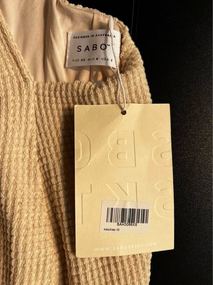 Chic Off Shoulder Cream Long Sleeve Dress by SABO - photo 4