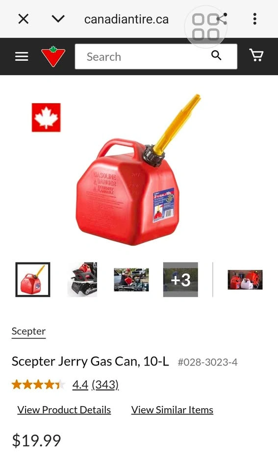 Scepter 20-Litres Red Plastic Gasoline Can - photo 5