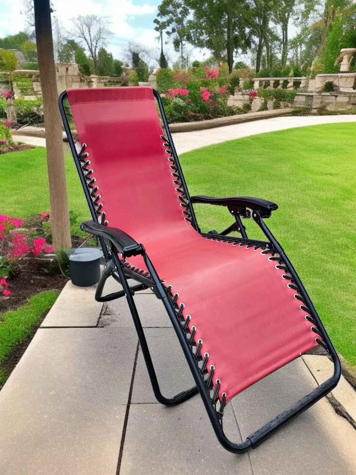 red zero-gravity patio lounge chair