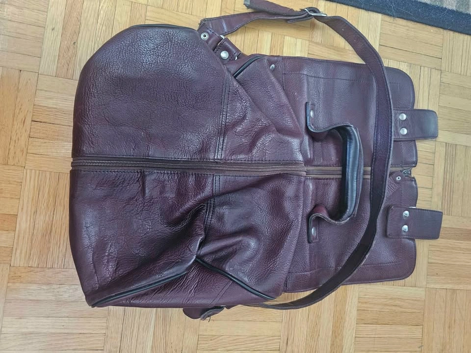 Vintage Genuine Leather Convertible Garment Travel Bag - photo 4