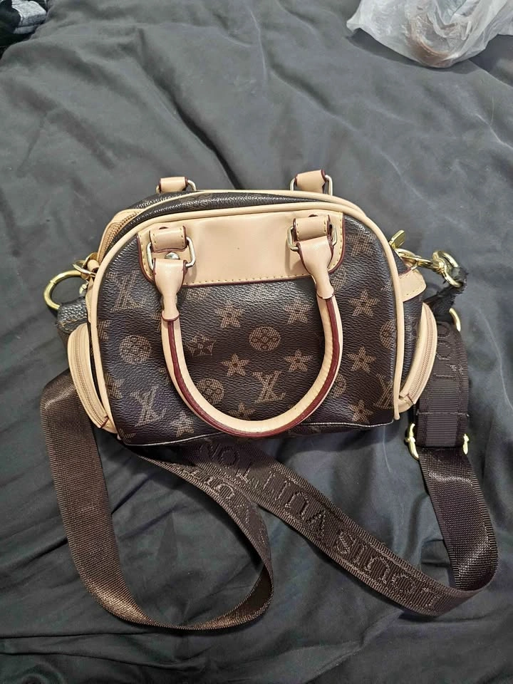 Brown Monogram Mini Handbag / Crossbody Bag – Adjustable Strap