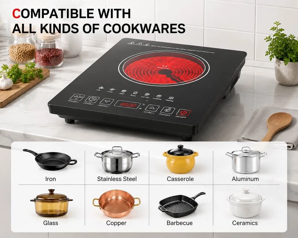 Brand New 1800W Electric Infrared Cooktop – Portable Burner - photo 2