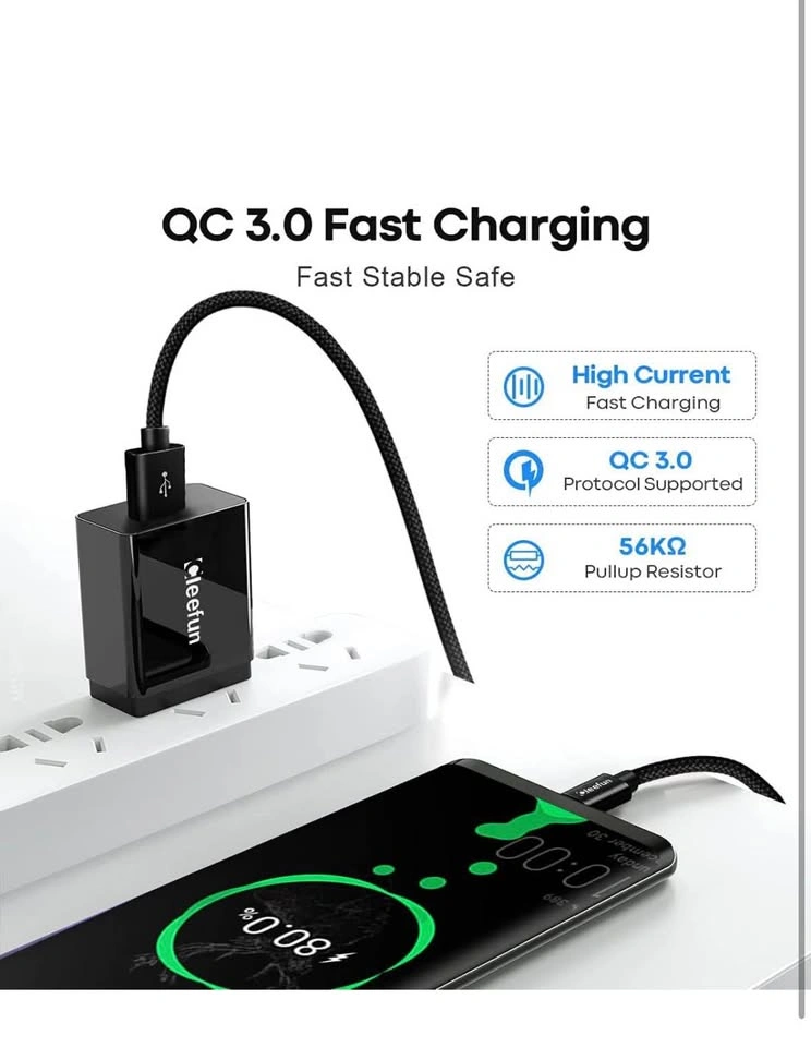 Brand New Cleefun 60FT USB-C Fast Charging Cable – Nylon Braided - photo 3