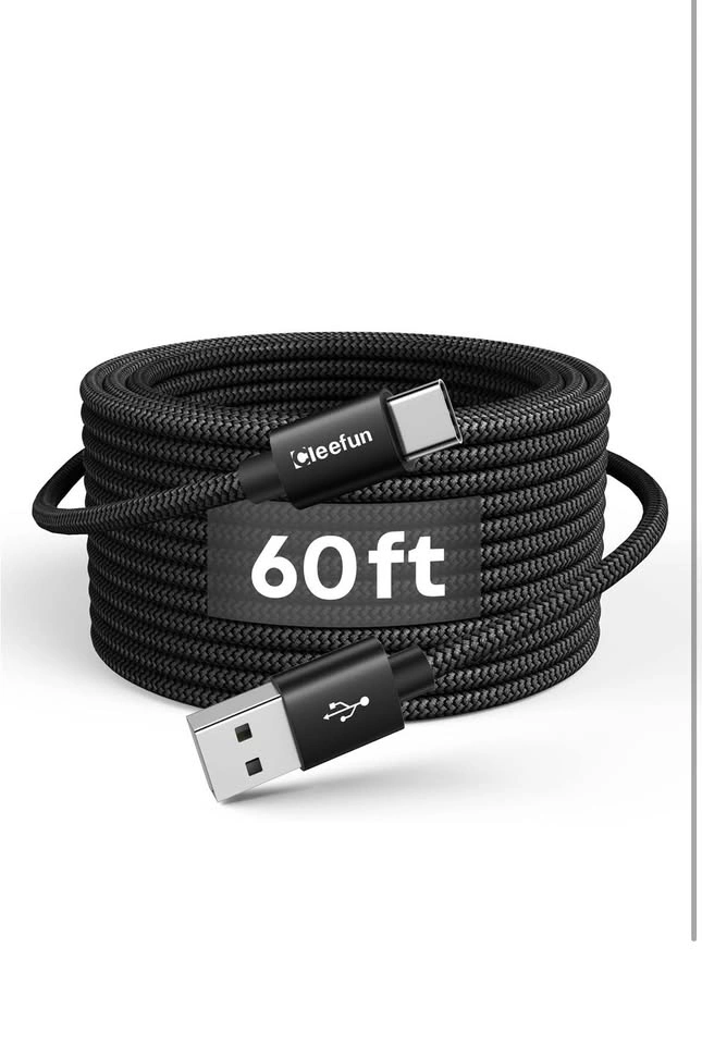 Brand New Cleefun 60FT USB-C Fast Charging Cable – Nylon Braided - photo 4