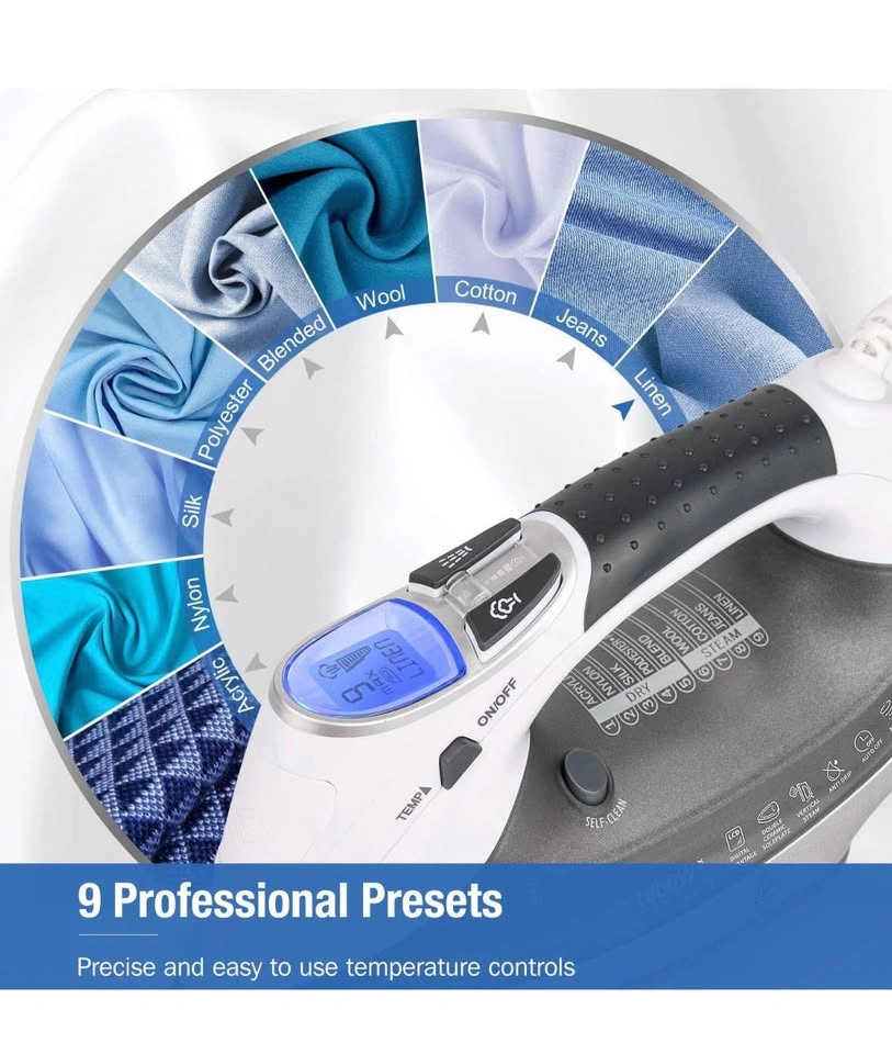 BEAUTURAL 1800W Digital Steam Iron – 9 Presets & Auto Shut-Off - photo 2