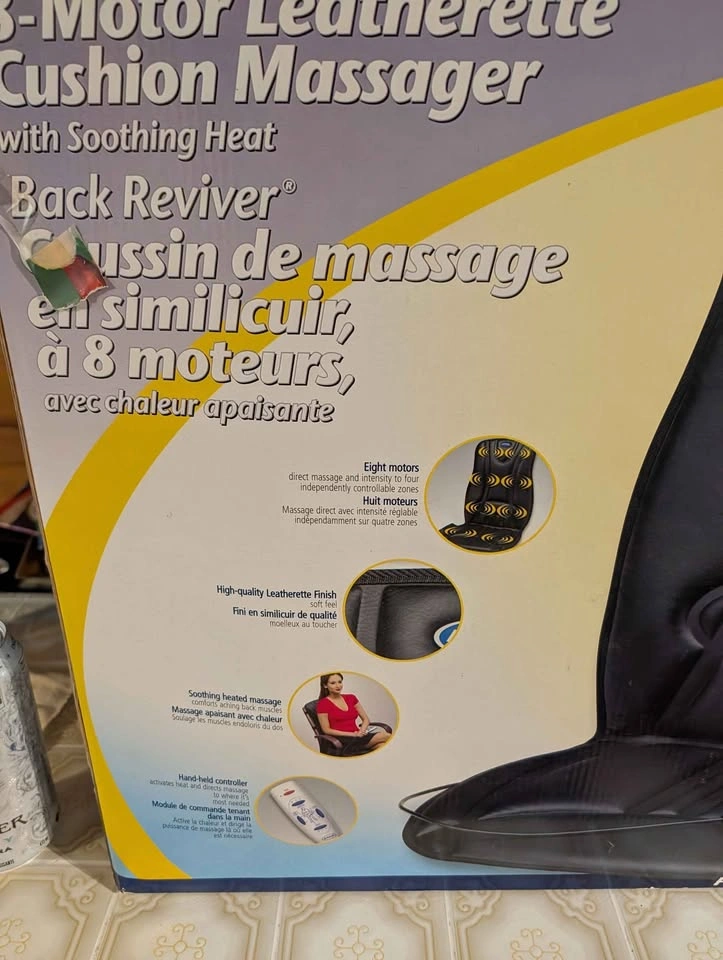 Dr. Scholl's Back Reviver 8-Motor Leatherette Cushion Massager - photo 2