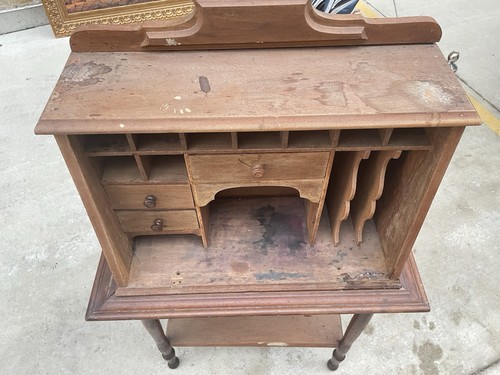 Vintage Secretary Desk Top And Table Set - photo 5