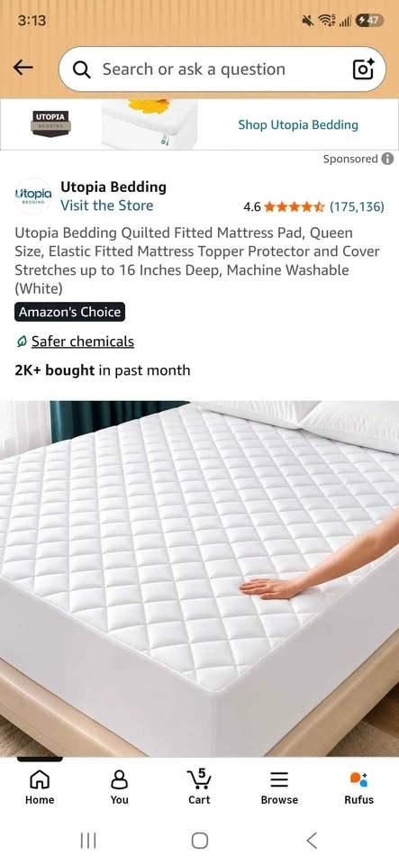Quilted Mattress Protector NOT Waterproof NEW King and Queen - photo 2