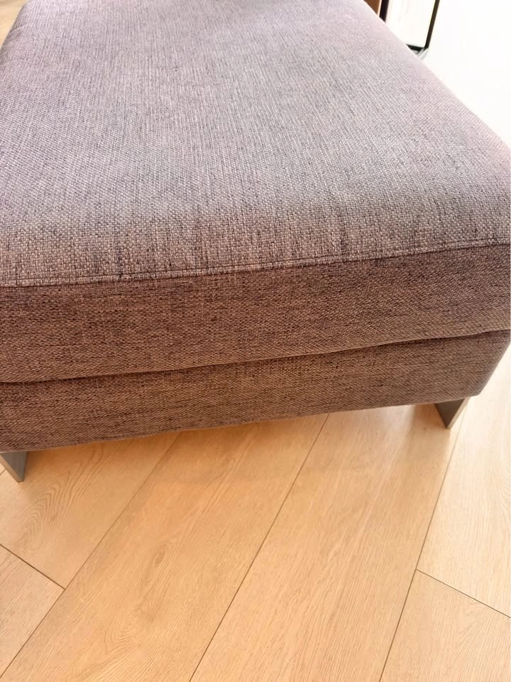Large Grey Upholstered Ottoman / Footstool 34” x 27” x 16” - photo 3