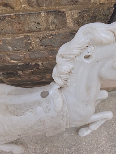 Vintage White Plastic Horse Carousel Animal Figure - photo 2