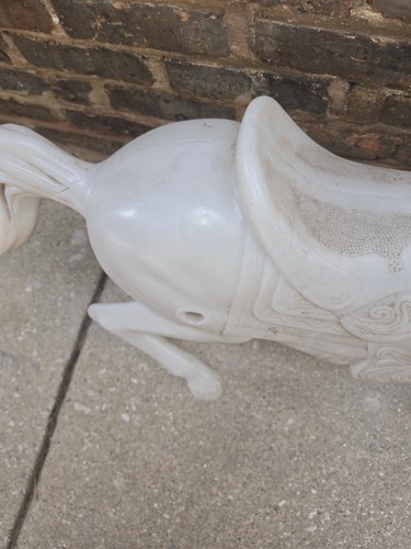 Vintage White Plastic Horse Carousel Animal Figure - photo 3