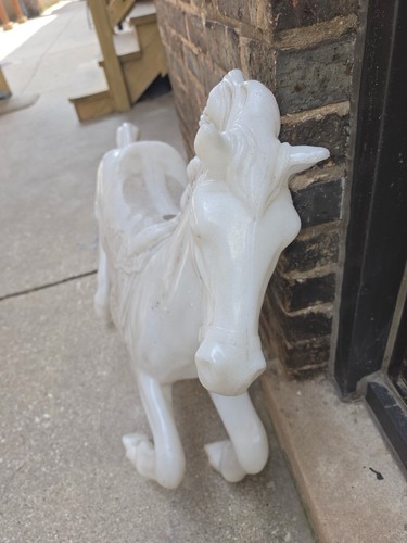 Vintage White Plastic Horse Carousel Animal Figure - photo 4