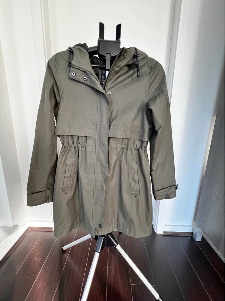 Olive Hooded Women’s Utility Rain Jacket By PLENTY