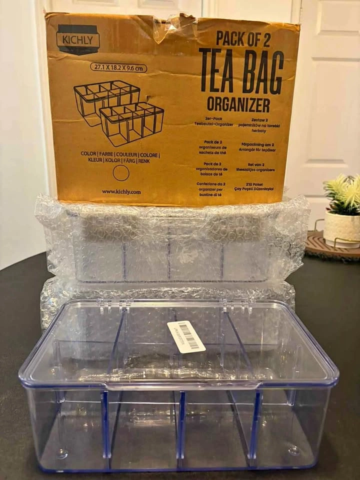 Tea Bag Organizer, Stackable Acrylic Storage Containers NEW