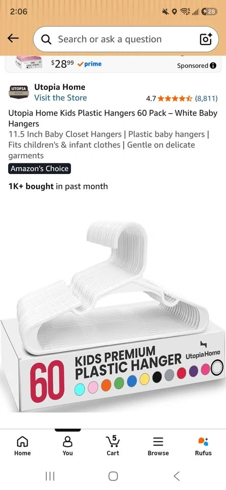 Kids Plastic Hangers 60 Pack – White Baby Hangers - photo 2