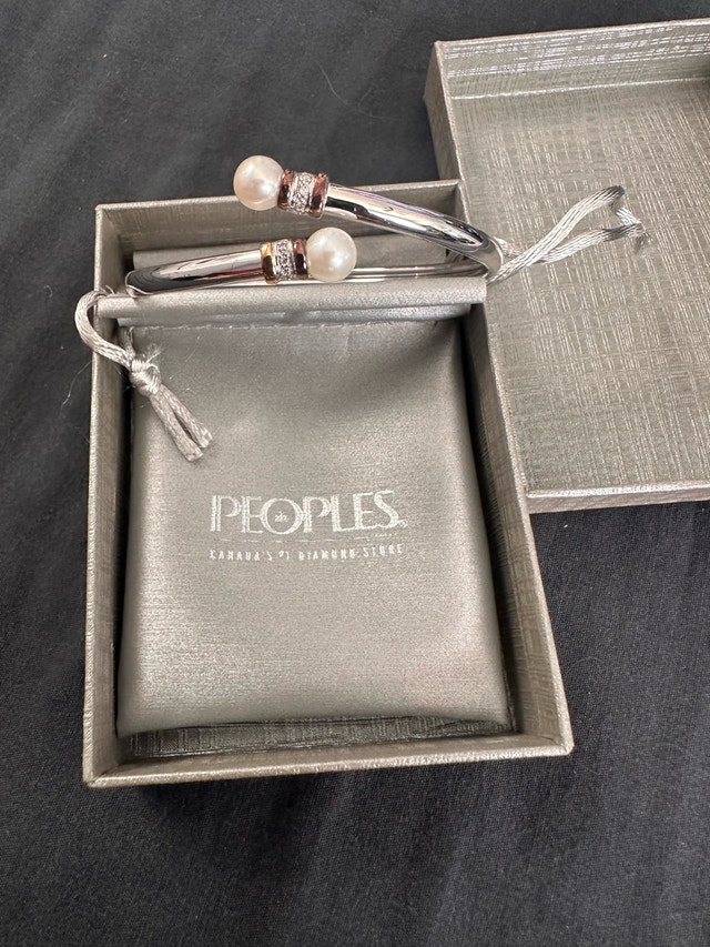 Peoples 925 Sterling Silver & 14K Gold Cultured Pearl Bracelet - photo 3