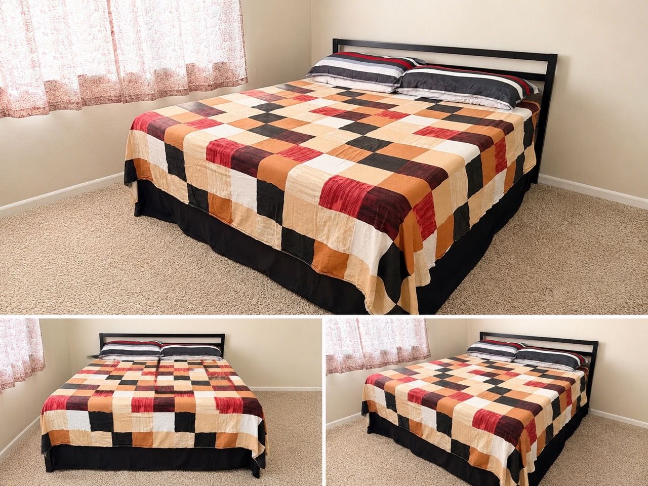 King Size Metal Bed with Mattress