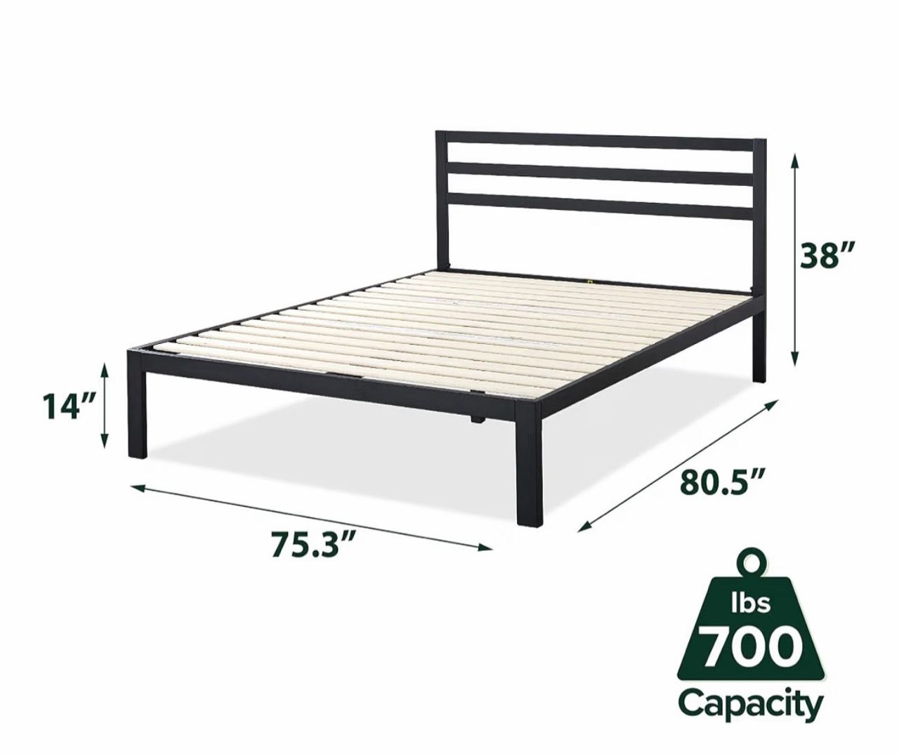 King Size Metal Bed with Mattress - photo 2
