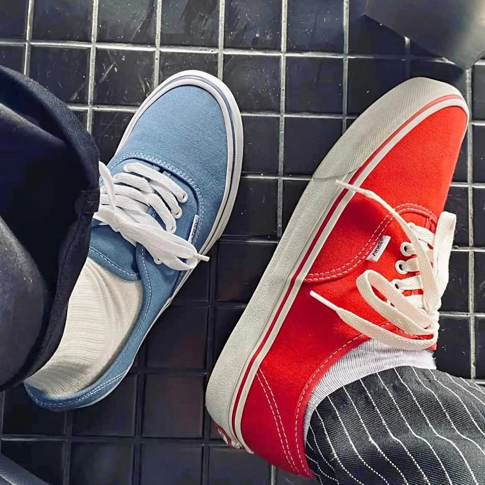 Vans Authentic Shoes (Blue and Red)