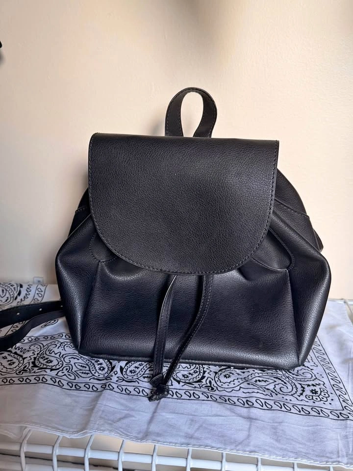 Small Faux Leather Backpack