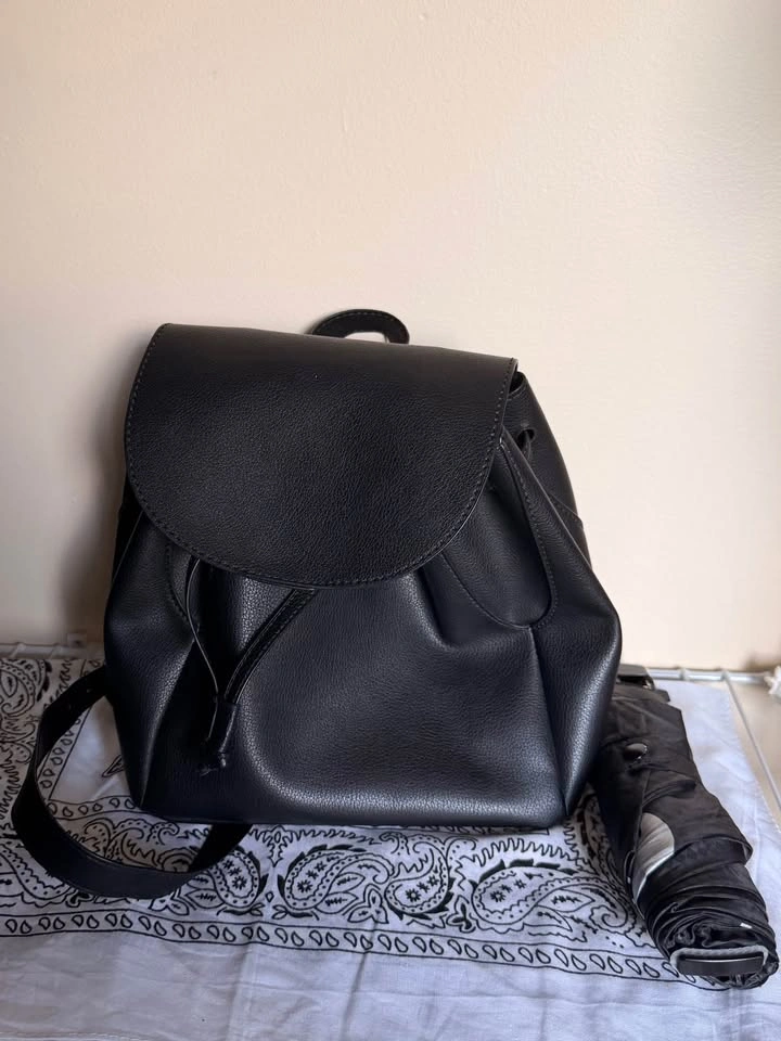 Small Faux Leather Backpack - photo 5