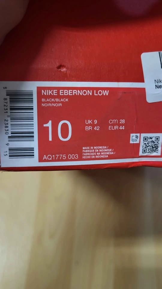 Nike Sneakers - Ebernon Low, Black/Black, Size 10 - New - photo 3