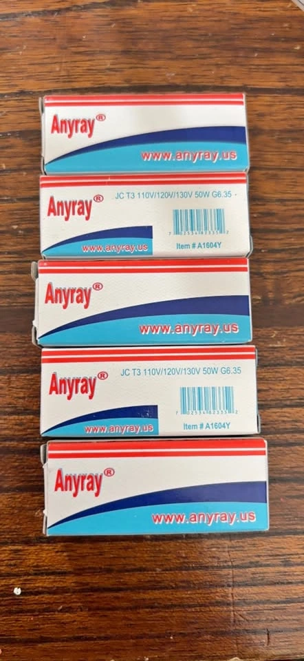 Anyray JC T3 110V/120V/130V 50W G6.35 Light Bulbs