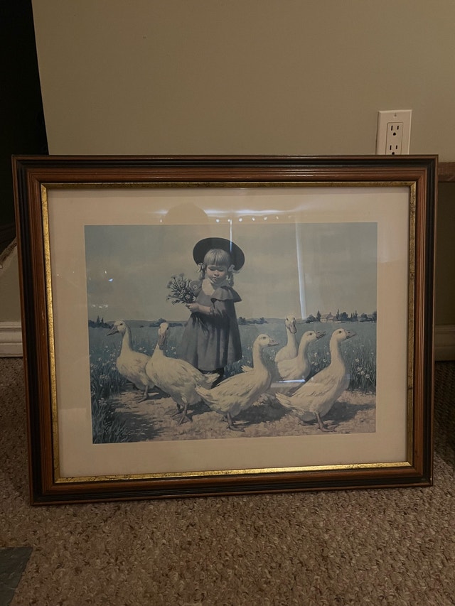 Vintage framed country picture