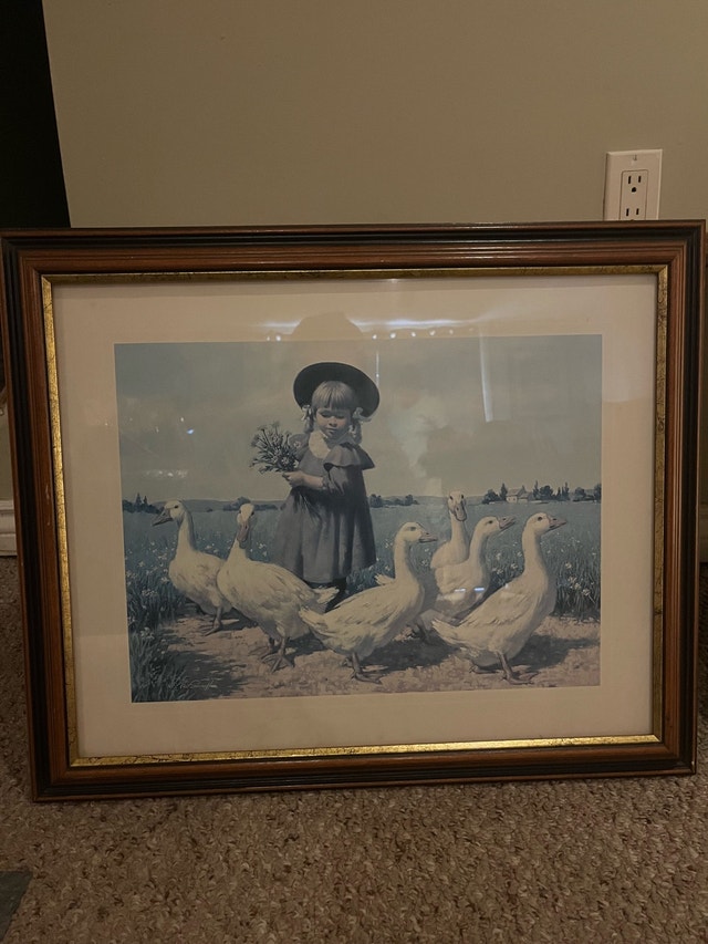 Vintage framed country picture - photo 2