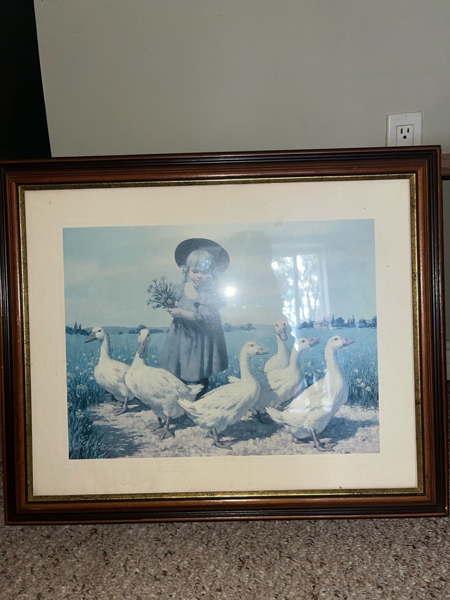 Vintage framed country picture - photo 3
