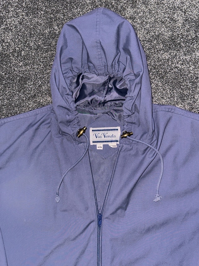 blue-gray Via Veneto full-zip hooded jacket size XL - photo 3