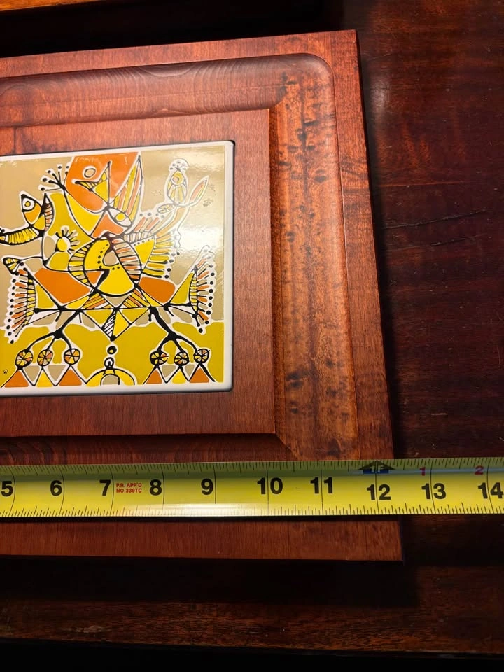 Vintage Mid-Century Baribocraft Canada Wood & Tile Trivet - photo 3