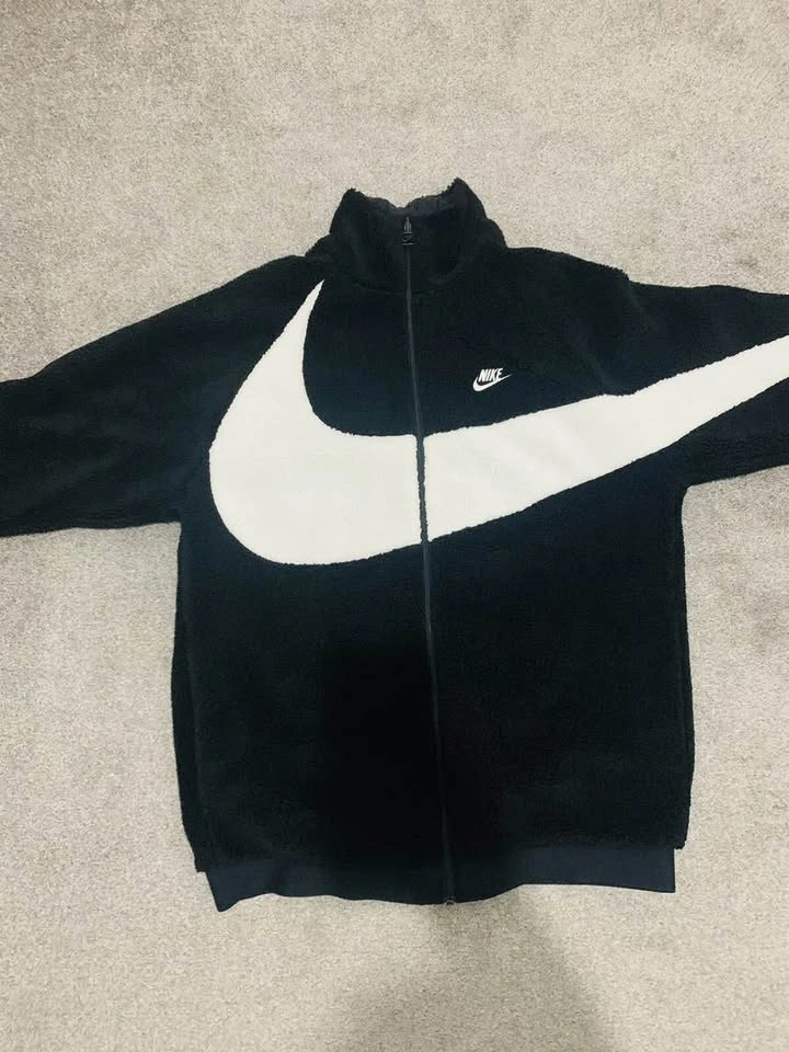 Nike Big Swoosh Fleece Jacket Black White - photo 2